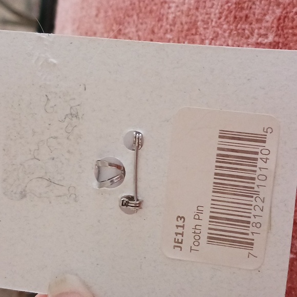 Switchables drop earrings pin pendant set stained glass tooth  white silver - Picture 3 of 9